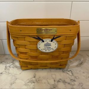 Longaberger 1998 Edition Dresden Tour Basket with protector and tie-on
